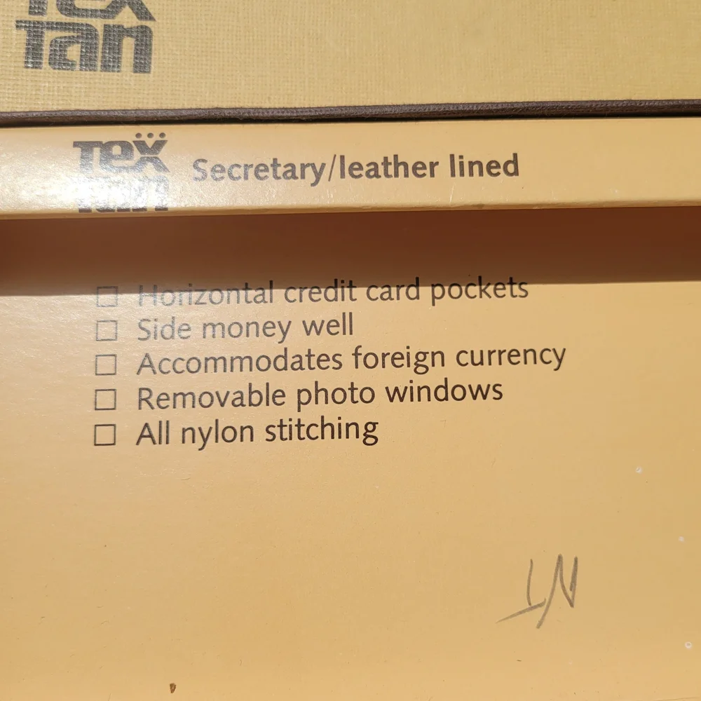 Vintage Tex Tan Fandango Calf Leather Secretary Wallet New With Wear. 7×4" - Picture 8 of 8